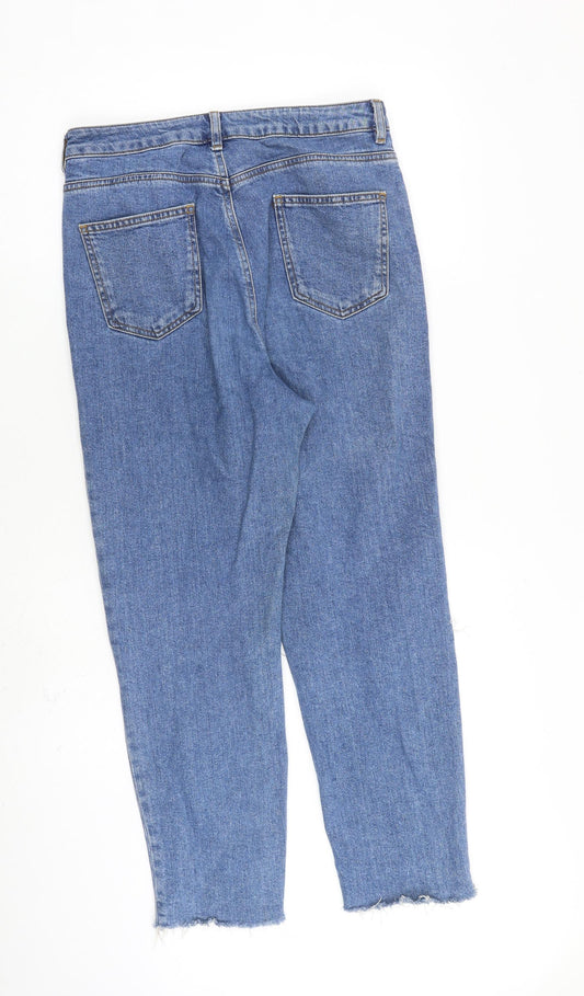 ASOS Womens Blue Cotton Straight Jeans Size 30 in L30 in Regular Zip