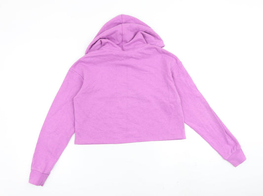 H&M Womens Purple Cotton Pullover Hoodie Size 2XS Pullover