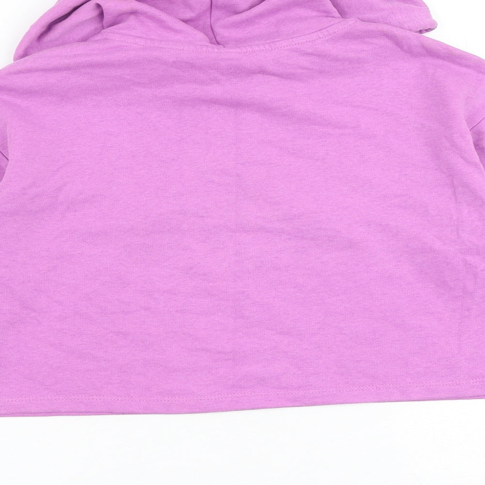 H&M Womens Purple Cotton Pullover Hoodie Size 2XS Pullover