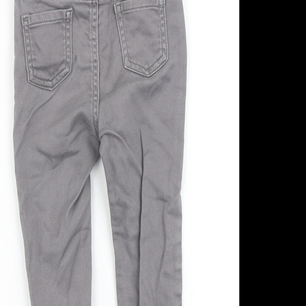 Denim & Co. Baby Grey Cotton Capri Jeans Size 12-18 Months Zip