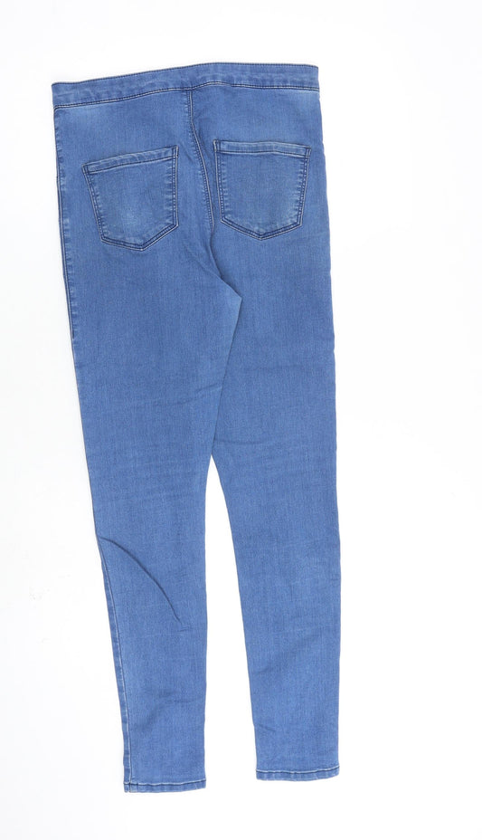 Topshop Womens Blue Cotton Skinny Jeans Size 30 in L32 in Regular Zip