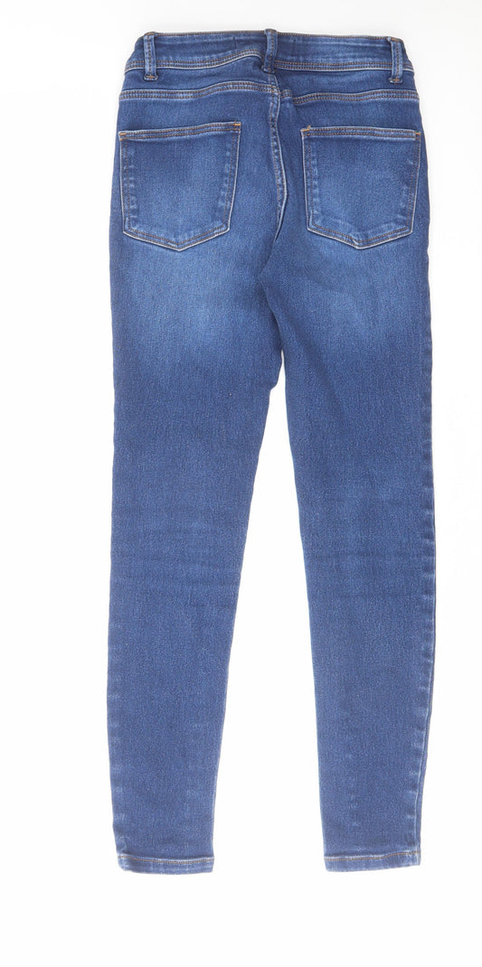 Denim & Co. Womens Blue Cotton Skinny Jeans Size 8 L27 in Regular Zip