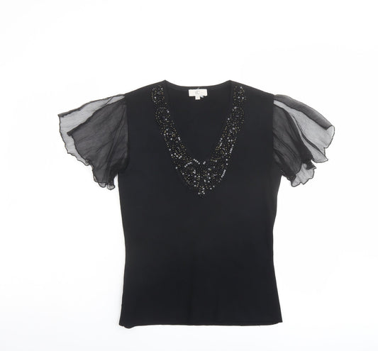 Womens UK Size S CC Black Basic Blouse