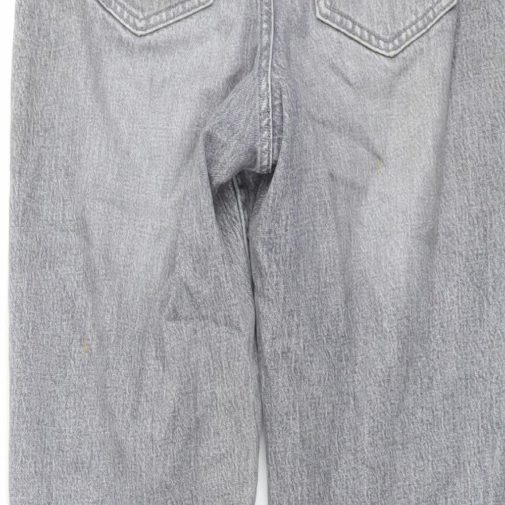 New Look Womens Grey Cotton Mom Jeans Size 8 L24 in Regular Button