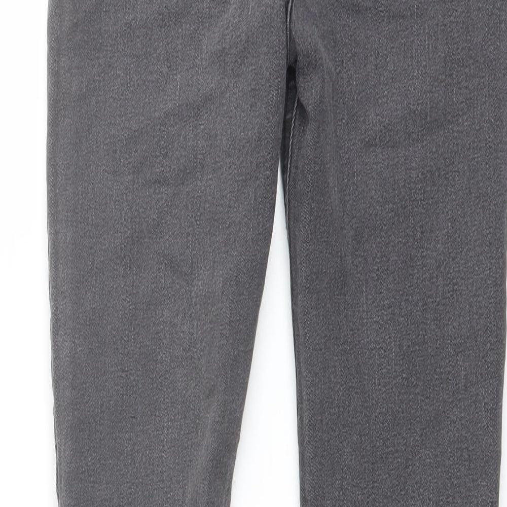 Denim & Co. Girls Grey Cotton Skinny Jeans Size 10-11 Years Regular Pullover