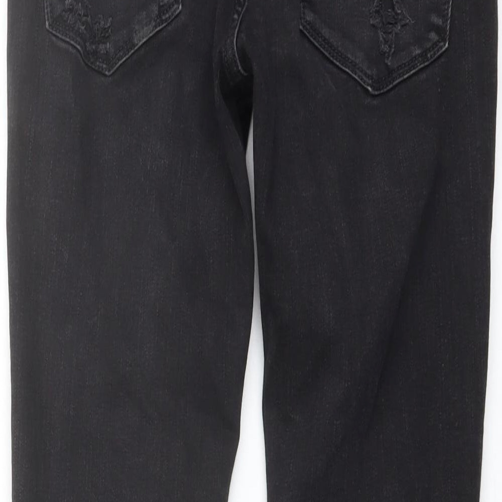 Zara Womens Grey Cotton Skinny Jeans Size 8 L28 in Regular Button