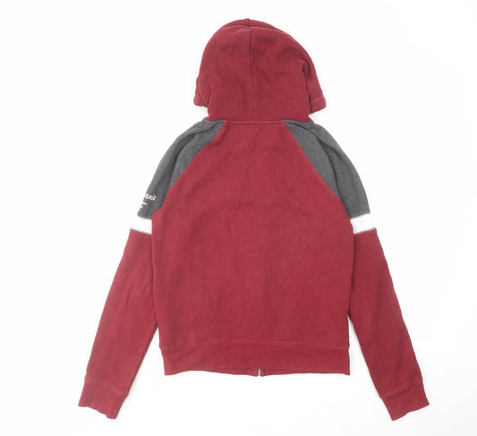 Mens UK Size S Hollister Red Full Zip Hoodie