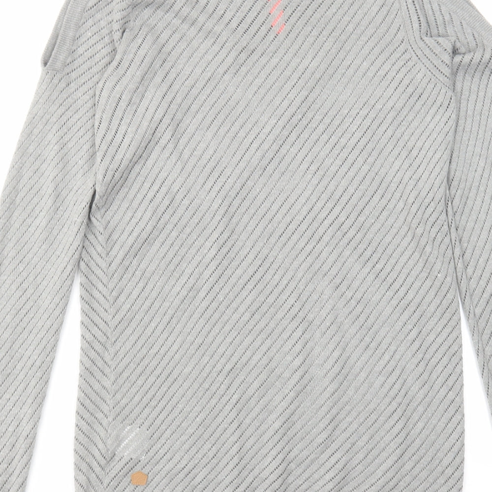 Zakti Womens Grey Round Neck Cotton Pullover Jumper Size S - Cold Shoulder