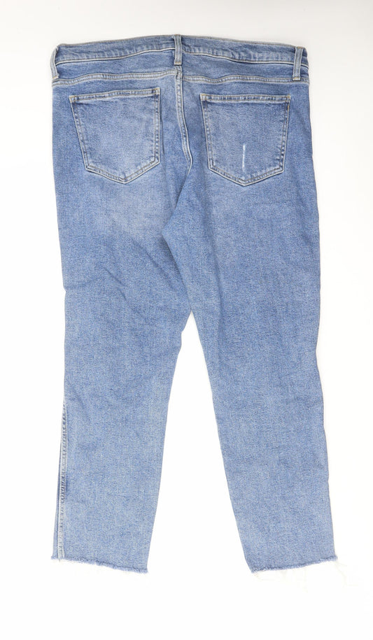 Gap Mens Blue Cotton Straight Jeans Size 34 in L27 in Slim Zip