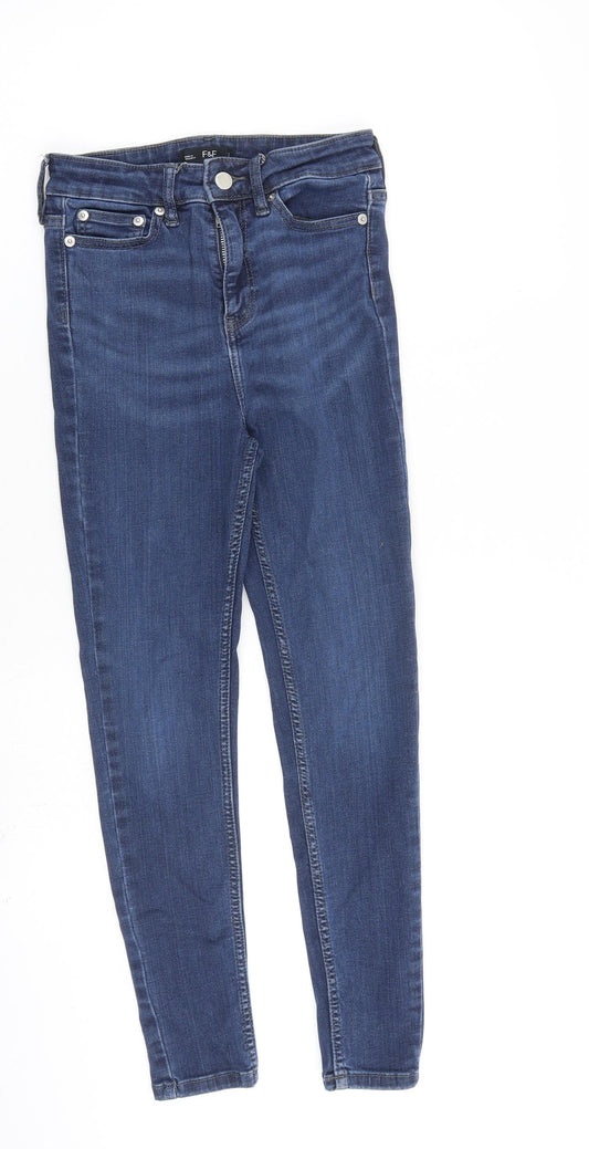 Womens UK Size 6 F&F Slim Fit Skinny Blue Jeans