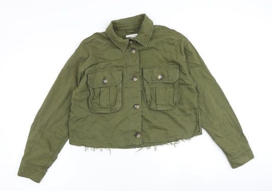 Topshop Womens Green Jacket Size S Button