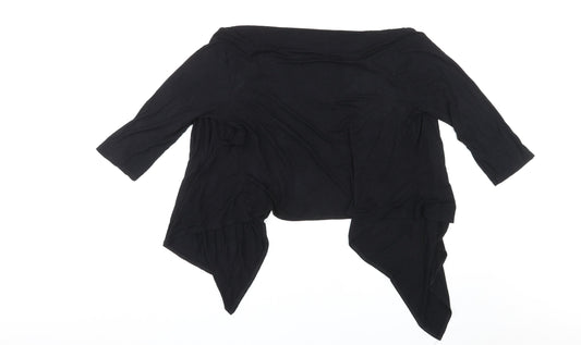 C.M.D Womens Black V-Neck Viscose Cardigan Jumper Size L