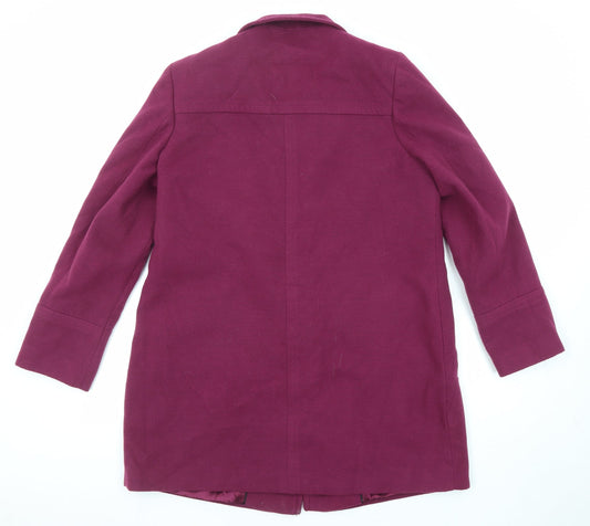 Classic Womens Purple Overcoat Coat Size 14 Button