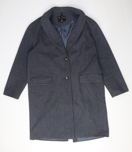 Womens UK Size 12 Dorothy Perkins Blue Overcoat