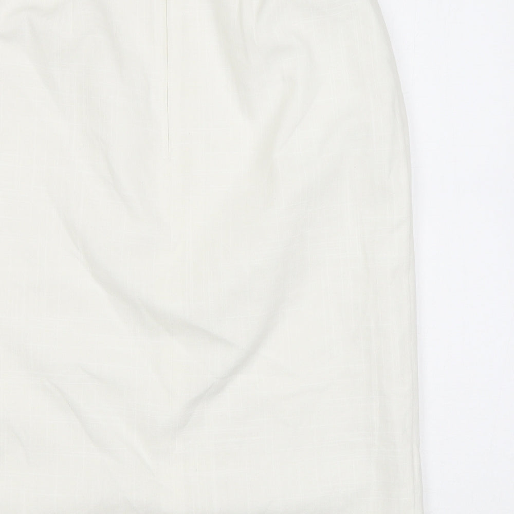 Berkertex Womens White Polyester Straight & Pencil Skirt Size 12 Button