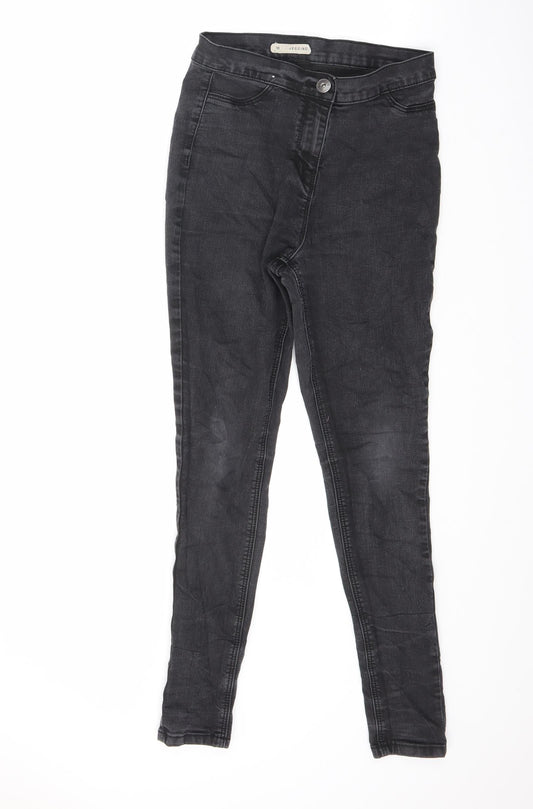 Nutmeg Womens Black Cotton Skinny Jeans Size 10 L27 in Regular Zip