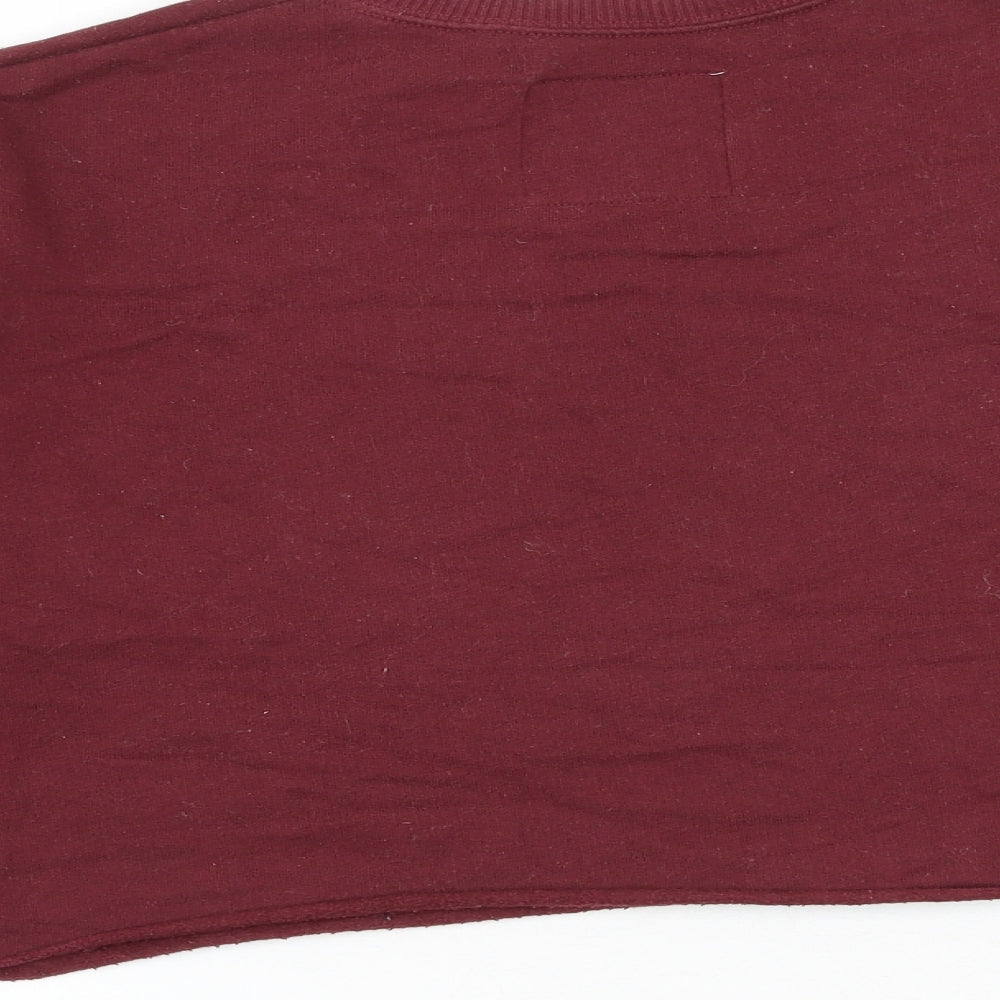 Hollister Womens Red Cotton Pullover Sweatshirt Size XS Pullover - Cropped Raw Hem