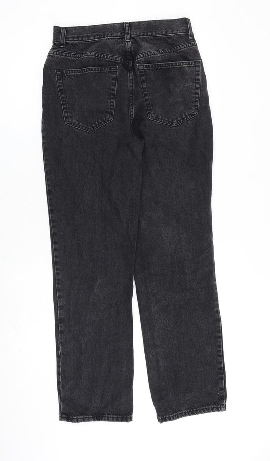 ASOS Womens Black Cotton Straight Jeans Size 28 in L30 in Regular Button