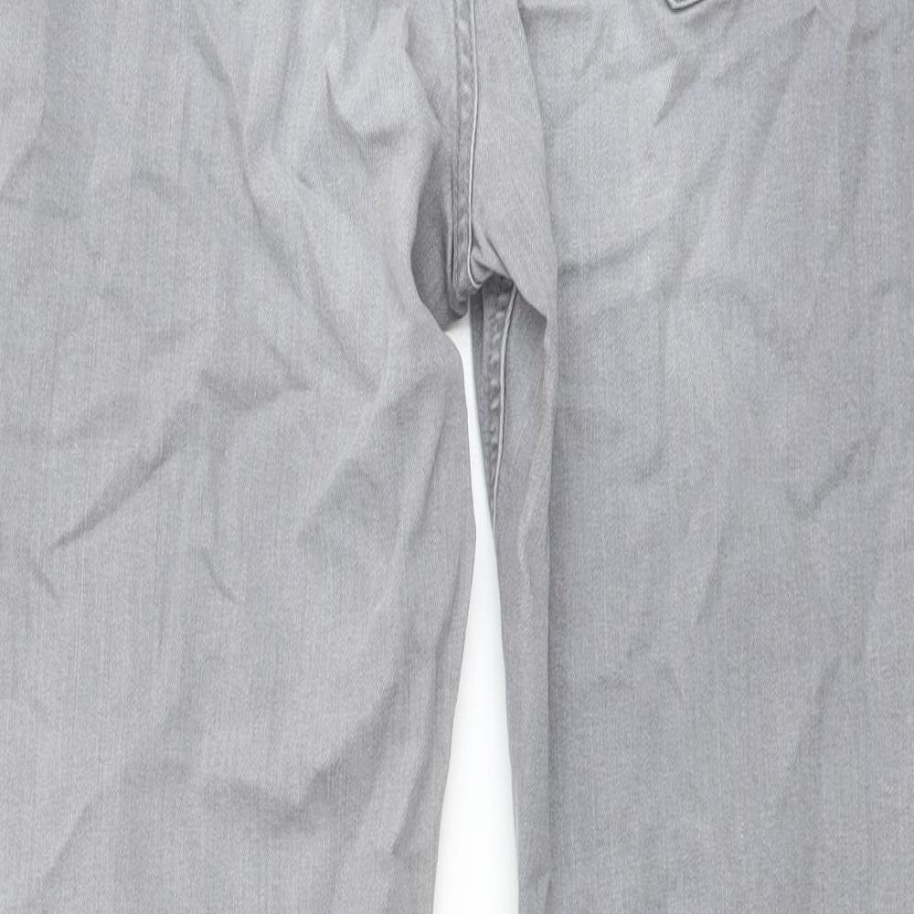 Autograph Womens Grey Cotton Skinny Jeans Size 14 L29 in Regular Zip