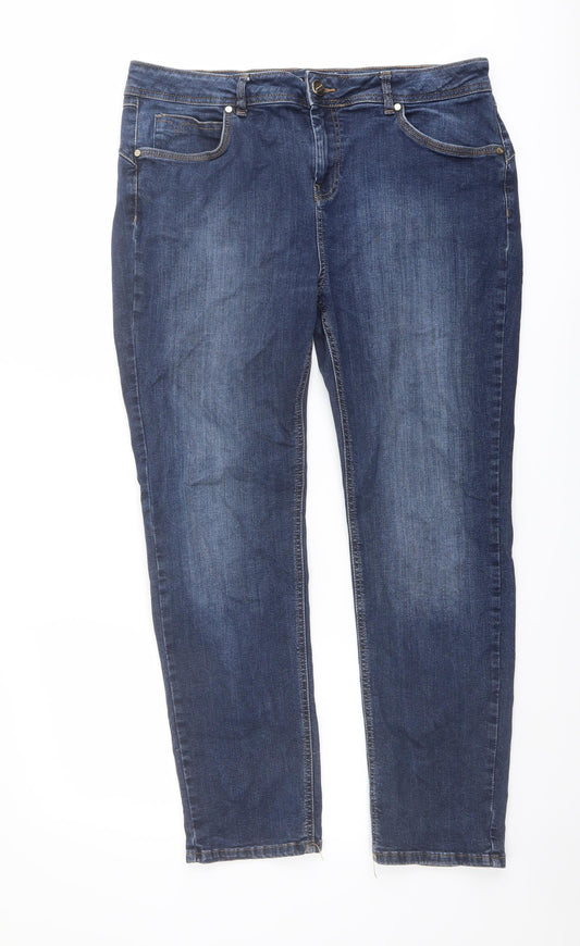 Womens UK Size 34 in Per Una Regular Fit Skinny Blue Jeans