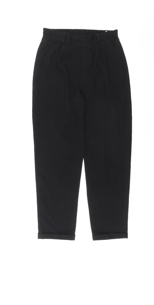 Womens UK Size S Stradivarius Regular Fit Dress Pants Black Trousers