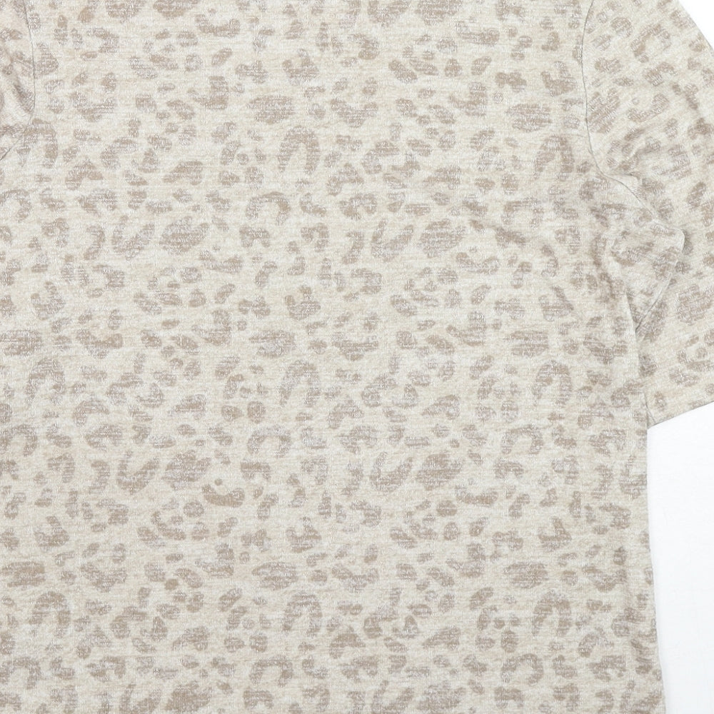 Womens UK Size 12 Marks and Spencer Beige Basic T-Shirt