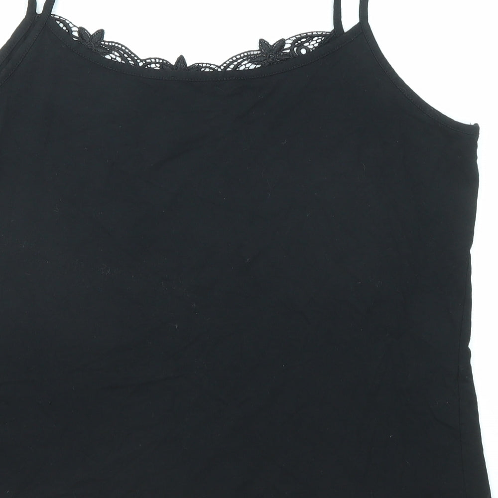 Womens UK Size L Signature Experience Black Basic Tank