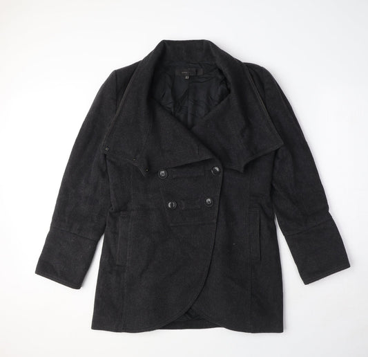 Womens UK Size M Zara Grey Pea Coat