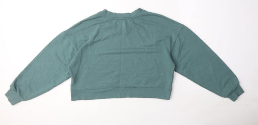 Womens UK Size S Pull&Bear Green Pullover Sweatshirt