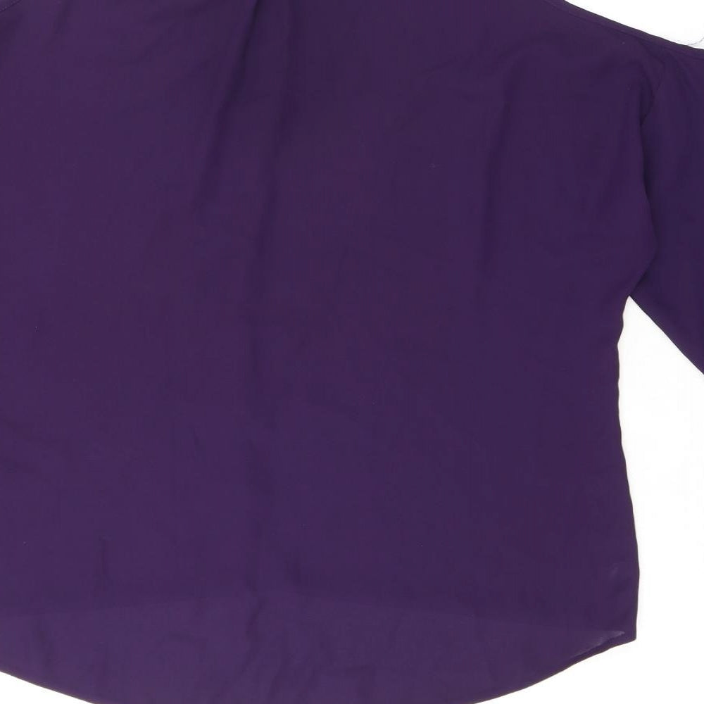 Womens UK Size 12 Select Purple Basic Button-Up
