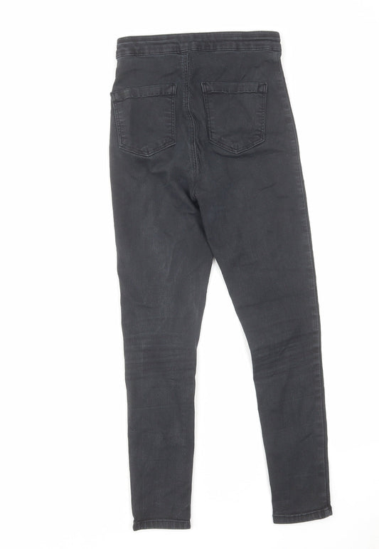 Topshop Womens Black Cotton Skinny Jeans Size 26 in L28 in Regular Zip