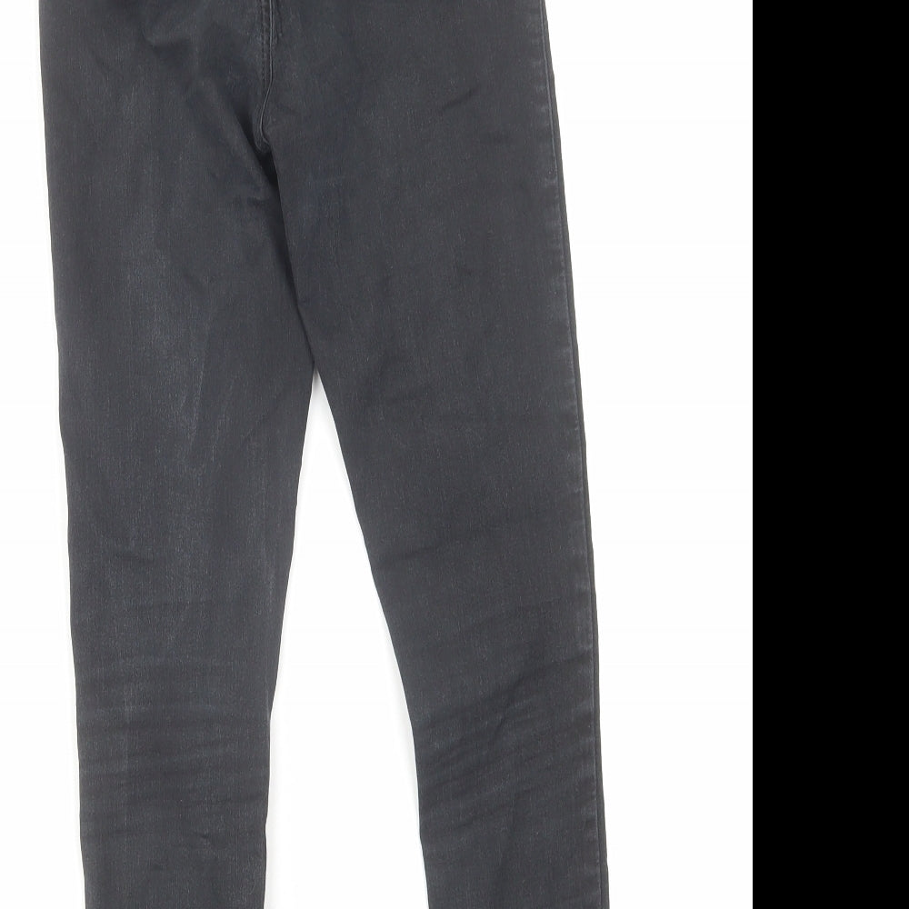 Topshop Womens Black Cotton Skinny Jeans Size 26 in L28 in Regular Zip