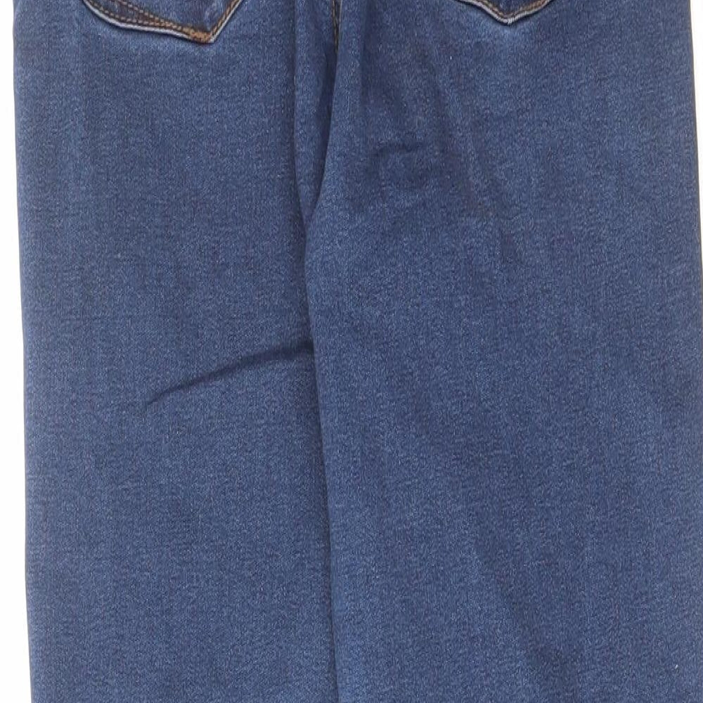 Brand and care label for Denim & Co. women’s blue cotton skinny jeans, size UK 10, 25-inch leg regular zip