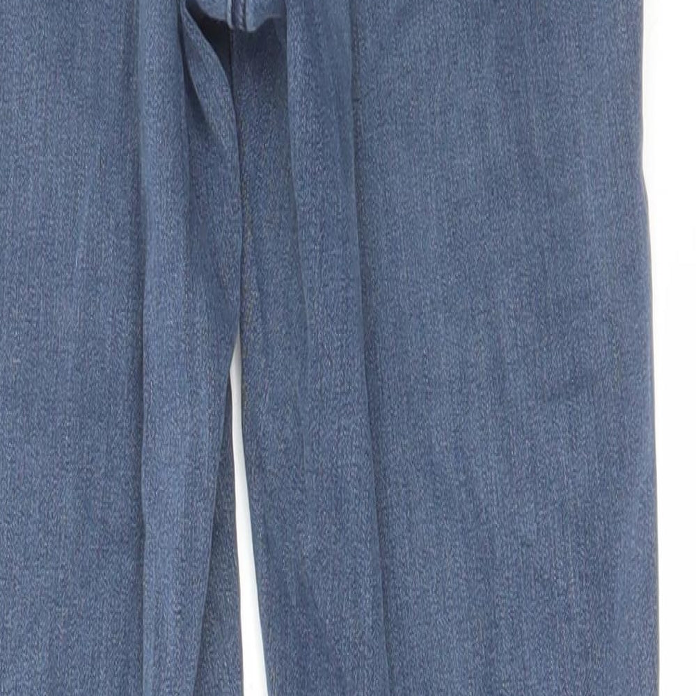 NEXT Womens Blue Cotton Straight Jeans Size 10 L26 in Regular Zip