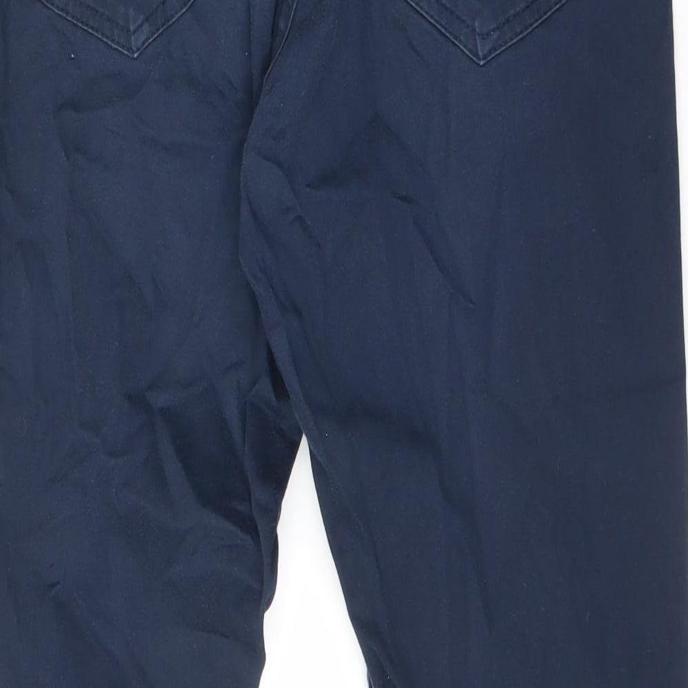 Zara Mens Blue Cotton Straight Jeans Size 32 in L29 in Slim Zip