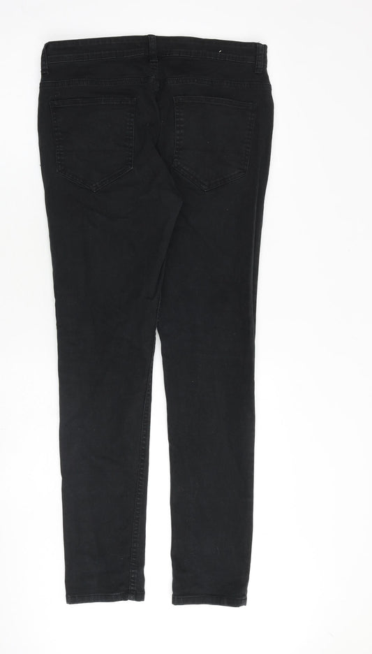 Denim & Co. Mens Black Cotton Straight Jeans Size 32 in L32 in Slim Zip