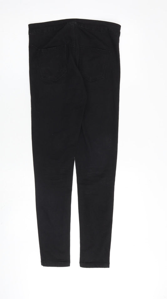 Oasis Womens Black Cotton Skinny Jeans Size 10 L28 in Regular Zip