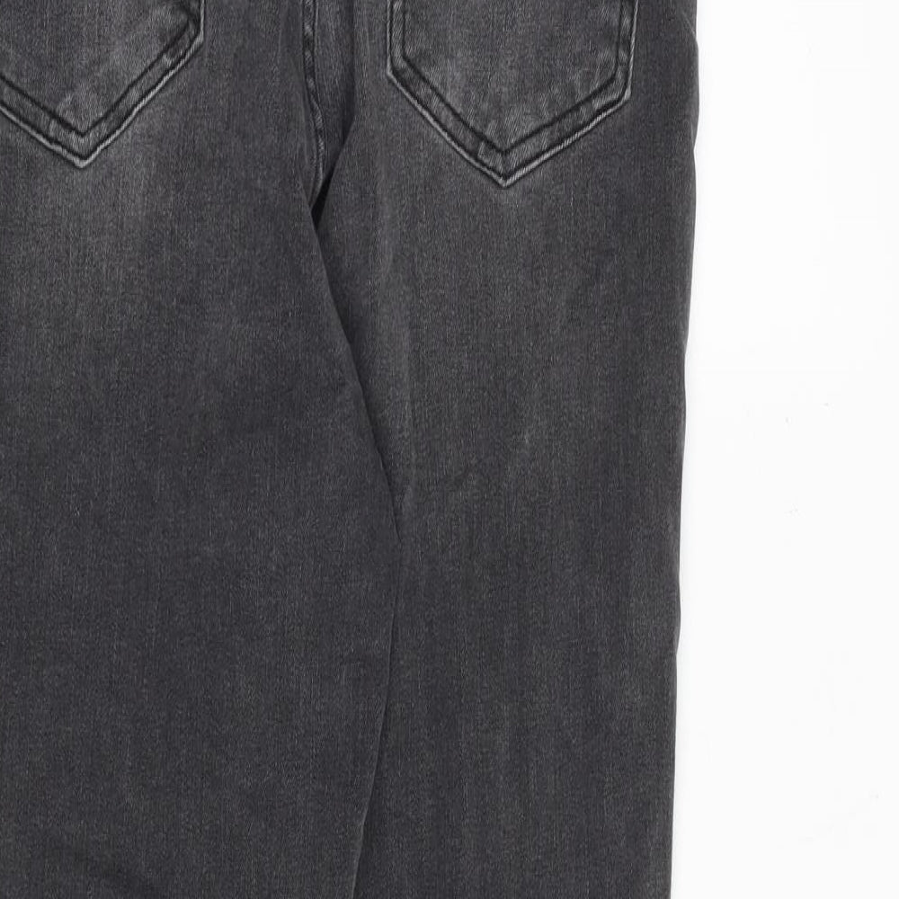 Sosandar Womens Grey Cotton Skinny Jeans Size 10 L27 in Regular Zip