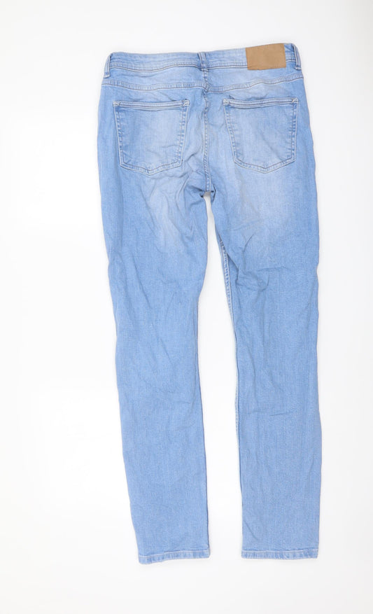 Denim & Co. Mens Blue Cotton Straight Jeans Size 30 in L32 in Regular Button