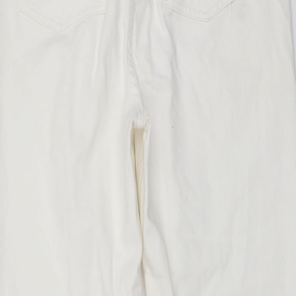 ASOS Womens Ivory Cotton Straight Jeans Size 30 in L25 in Regular Button