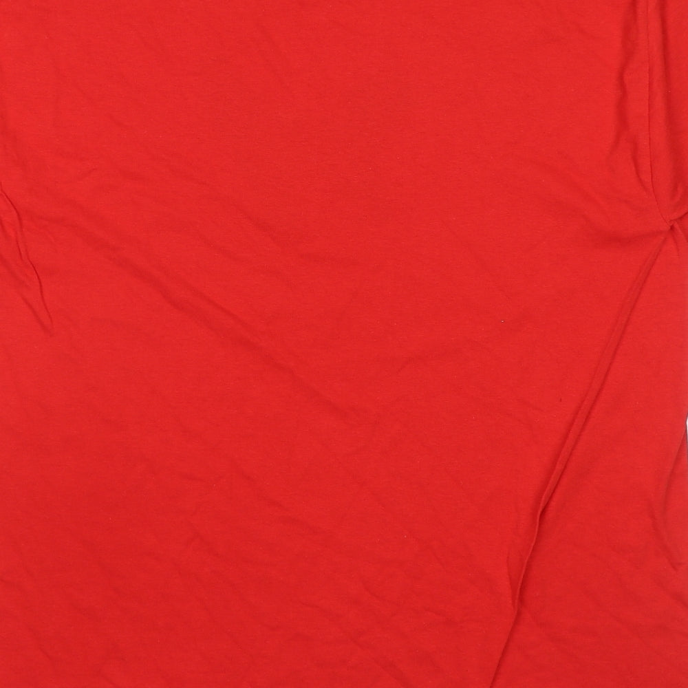 Womens UK Size L Gildan Red Basic T-Shirt