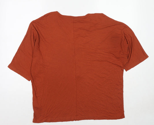 Womens UK Size L Body Flirt Brown Basic T-Shirt