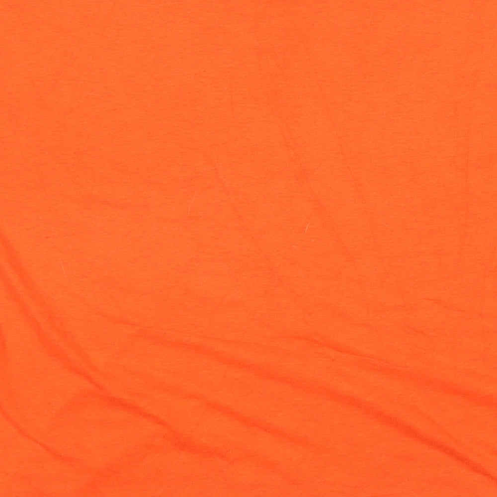 Russell Athletic Womens Orange Cotton Basic T-Shirt Size M Round Neck