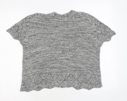 Womens UK Size L Pure & Natural Grey Cardigan Jumper