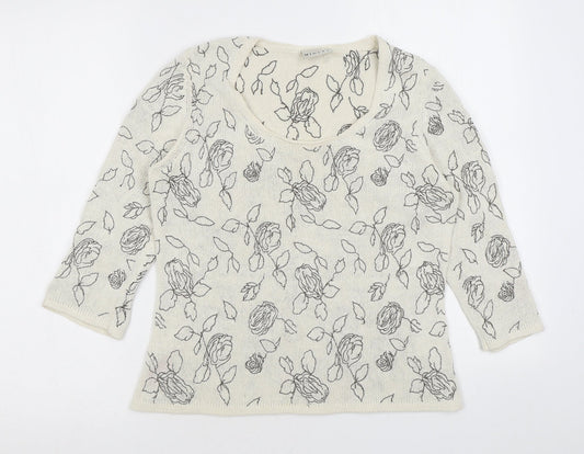 Womens UK Size 10 Minuet Beige Pullover Jumper