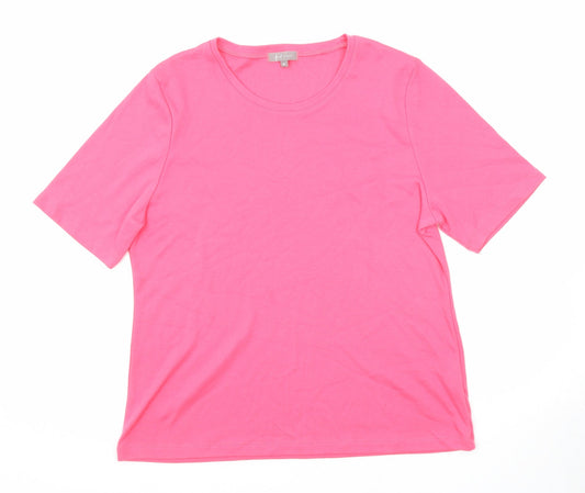 Womens UK Size XL First Avenue Pink Basic T-Shirt