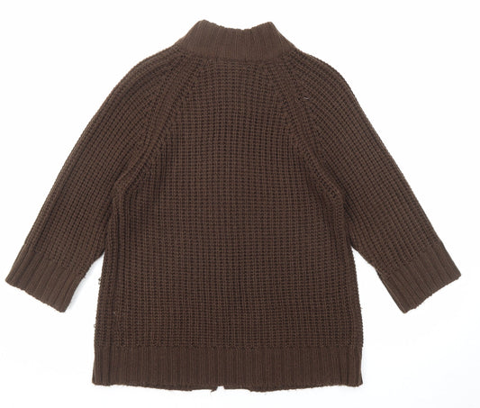 Womens UK Size 14 Pure & Natural Brown Cardigan Jumper