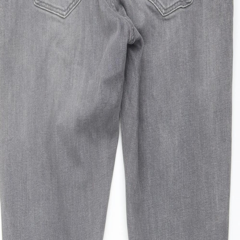 Denim & Co. Womens Grey Cotton Skinny Jeans Size 12 L29 in Regular Button