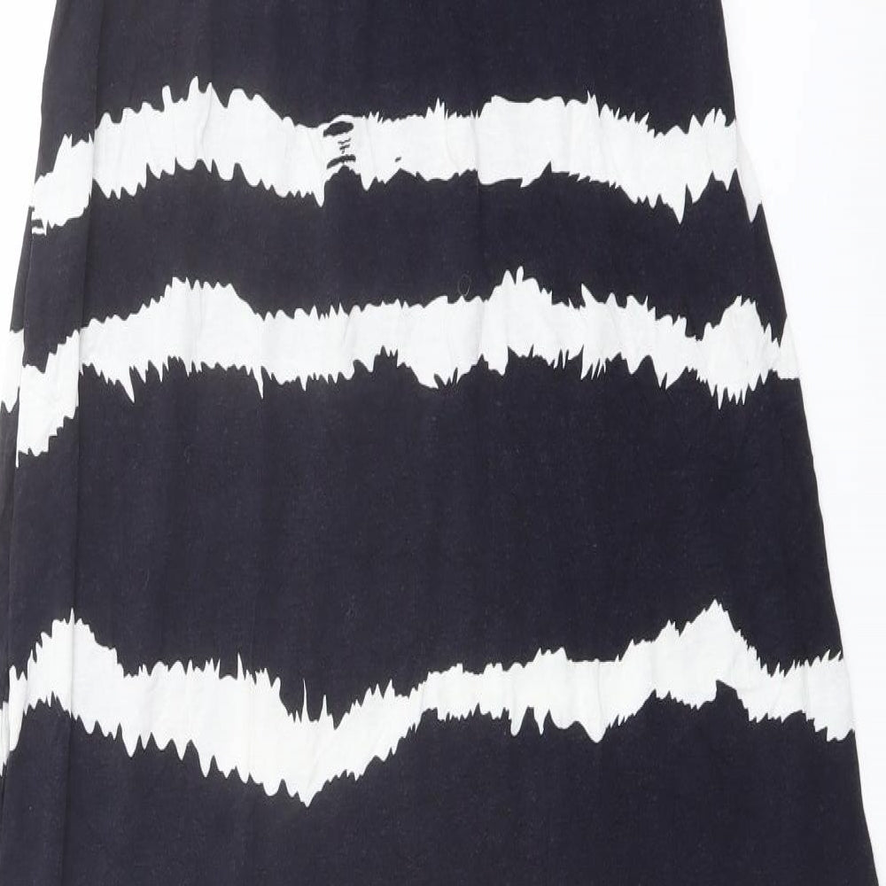 Monsoon Womens Black Geometric Viscose Maxi Size S Off the Shoulder Pullover