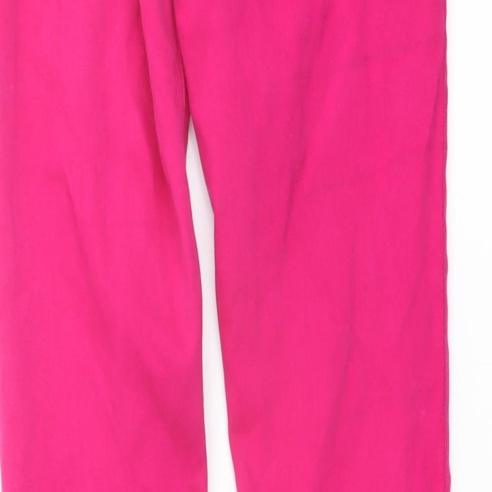 Zara Womens Pink Cotton Straight Jeans Size 10 L26 in Regular Button